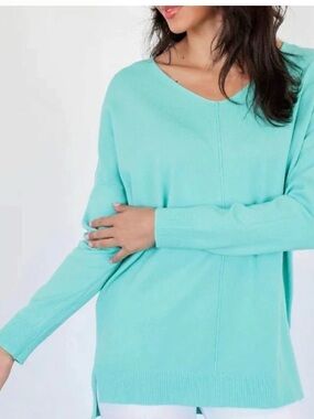 The Perfect V-Neck Sweater - Cyan Blue